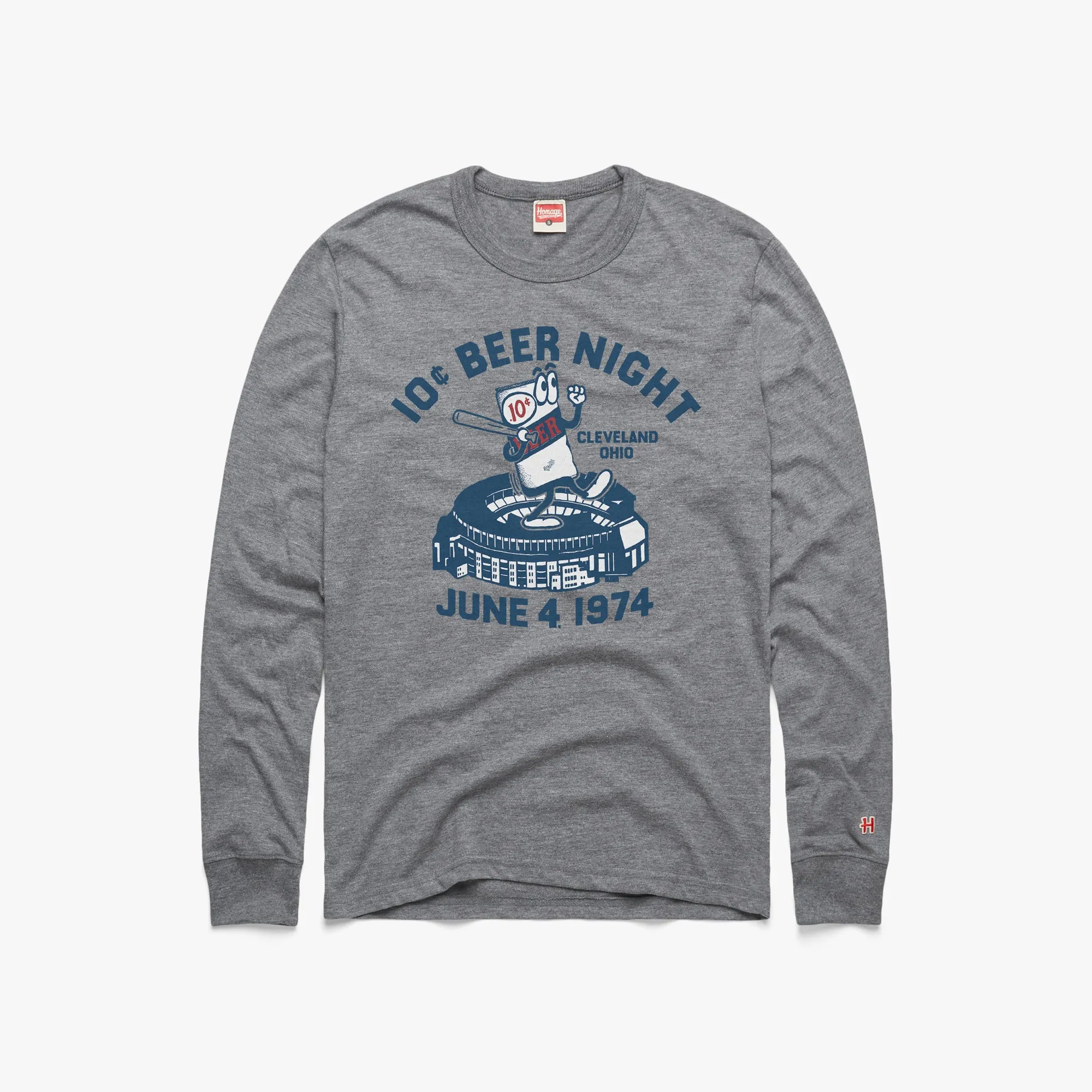 10 Cent Beer Night Cleveland Ohio Long Sleeve Tee