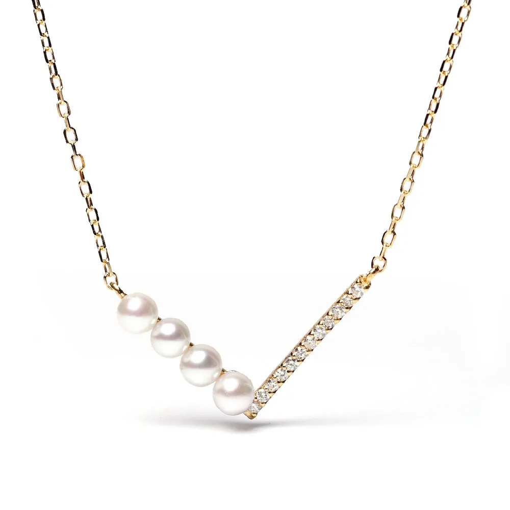 18K Yellow Gold Nimbus Akoya Pearl Necklace