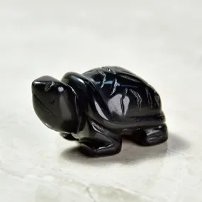 2 Obsidian Turtle Natural Gemstone Carving