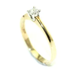 9ct Gold Round Brilliant Cut Diamond Engagement Ring 0.20ct-14064