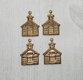 Brass Ox Schoolhouse Charms (4) - L1250