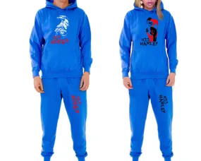 Her Joker His Harley Couple Matching Hoodie and Jogger Pants Top&Bottom Sets