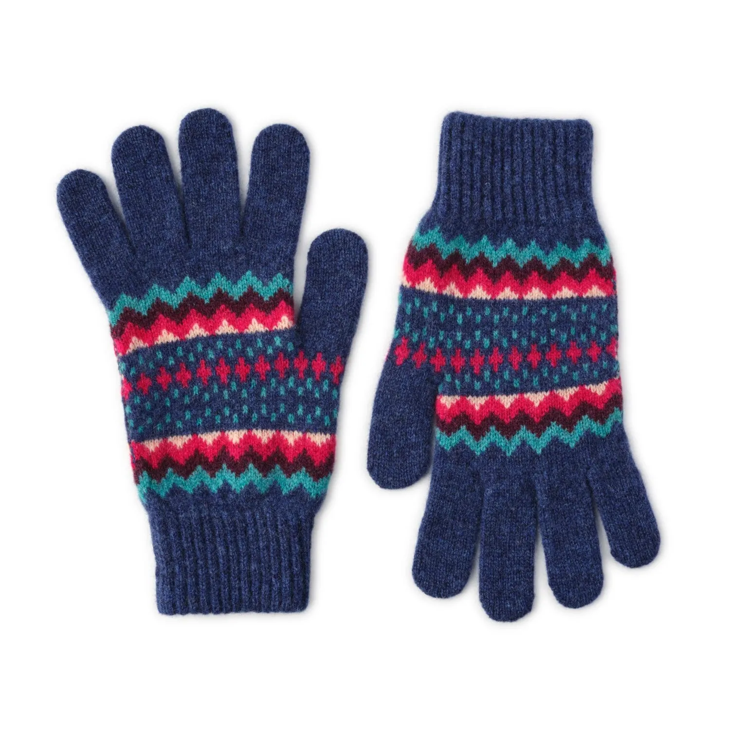 Lomond Lambswool - Fairisle Patterned Christmas Gloves -  Hope