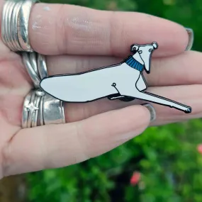 Made By Harriet Laying Dog Enamel Pin Badge