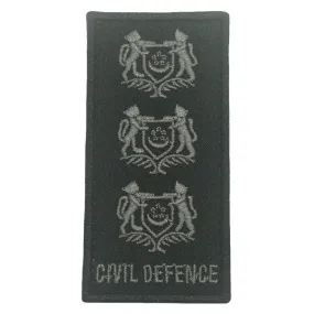 MINI SCDF RANK PATCH BLACK FOLIAGE - COLONEL (COL)