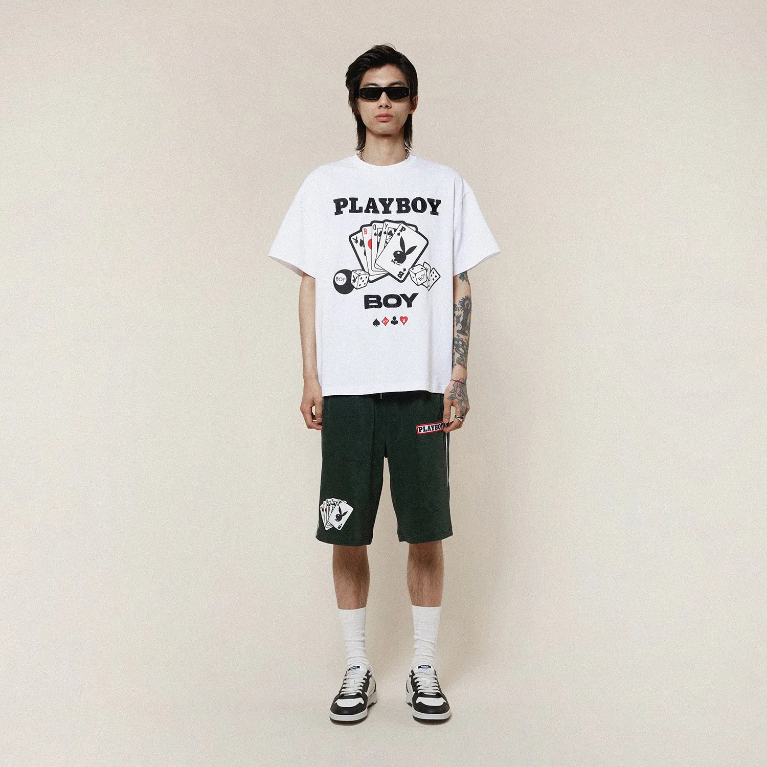 PLAYBOY X BOY DOUBLE OR NOTHING T-SHIRT - WHITE