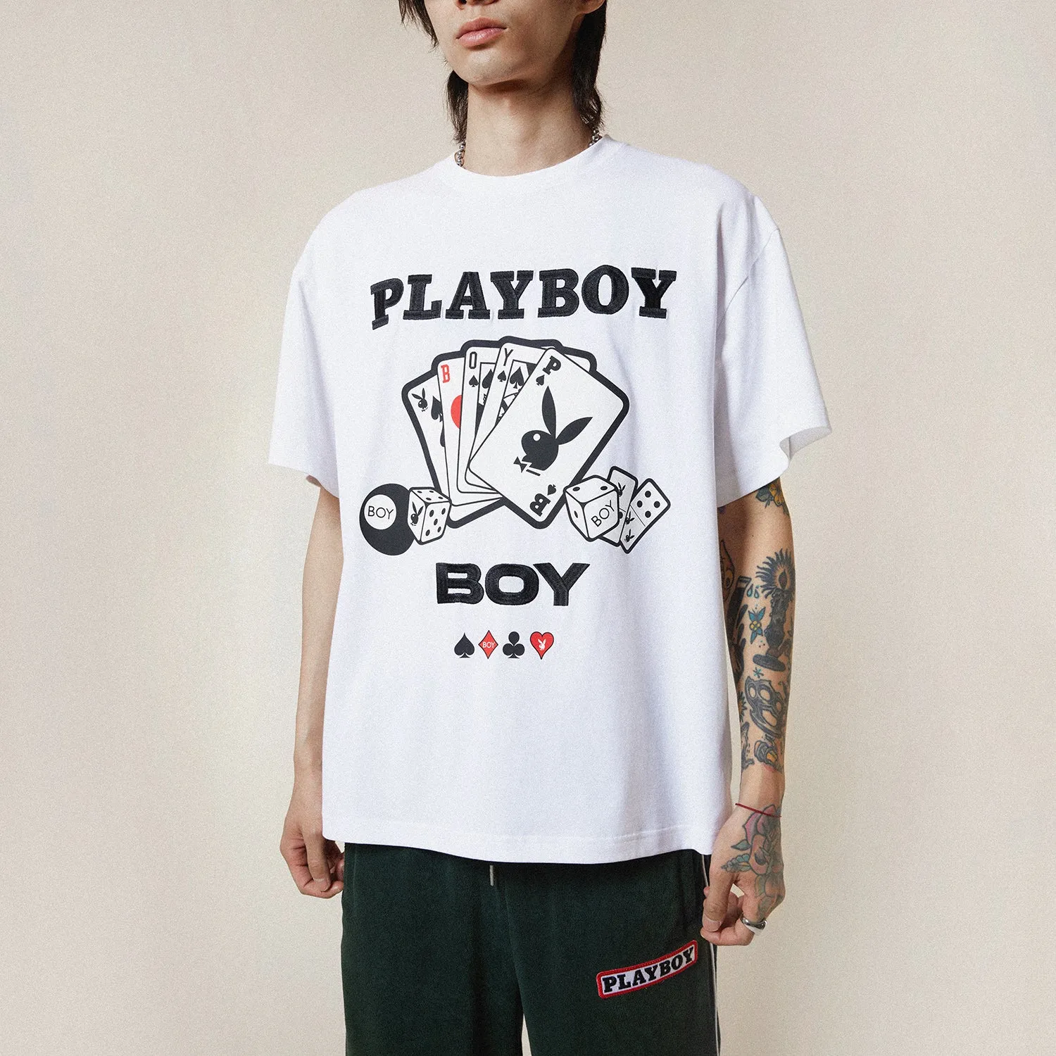 PLAYBOY X BOY DOUBLE OR NOTHING T-SHIRT - WHITE