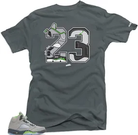 Shirt To Match Jordan 5 Green Bean-Snelos 23 Tees