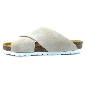 Una Cross-over Sandals | Premium Italian Suede Cream